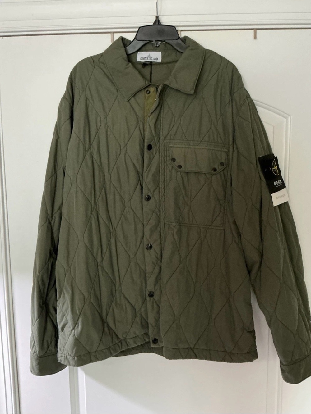 Size XXL - Stone Island Olive Green 50 Fili Quilted TC Jacket 8115Q0633 - Picture 1 of 9